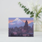 Pixel Art Katmandu Nepal Postkarte (Stehend Vorderseite)