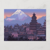 Pixel Art Katmandu Nepal Postkarte (Vorderseite)