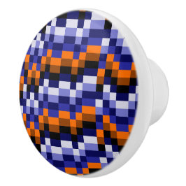 Pixel Art Keramik Knob - Blues, Orange & Earth Keramikknauf