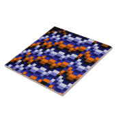 Pixel Art Keramik Tile - Blues, Orange & Earth Fliese (Seite)