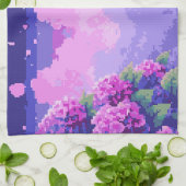Pixel Art Küchentücher mit Hydrangea (Gefaltet)