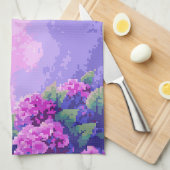 Pixel Art Küchentücher mit Hydrangea (Viertel Falte)