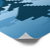 Pixel Art Lone Wolf unter dem Mond Poster (Ecke)