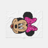 Pixel Art Maus mit rosa Schleife Fleece Decke (Vorderseite (Horizontal))