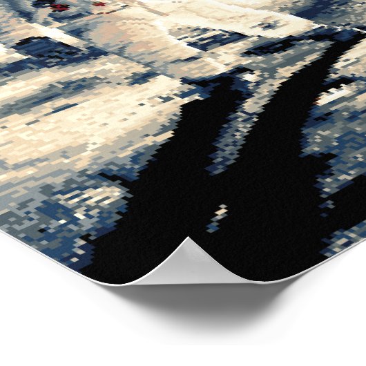 Pixel Art Moon Man (History in Pixels) Poster (Ecke)