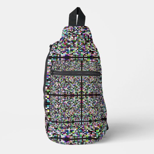 Pixel Art Multicolor Crossbody Bag (Vorderseite)