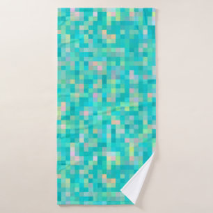 Pixel Art Multicolor-Muster Badehandtuch