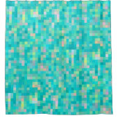 Pixel Art Multicolor Muster Duschvorhang (Vorderseite)
