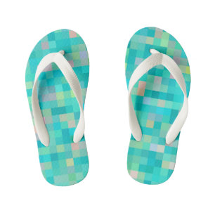 Pixel Art Multicolor Muster Kinderbadesandalen