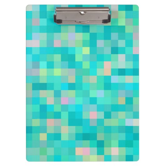 Pixel Art Multicolor Muster Klemmbrett (Vorderseite)