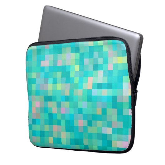 Pixel Art Multicolor Muster Laptopschutzhülle (Vorderseite Links)