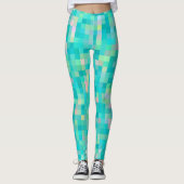 Pixel Art Multicolor Muster Leggings (Vorderseite)