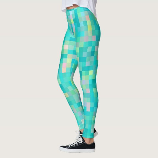 Pixel Art Multicolor Muster Leggings (Links)