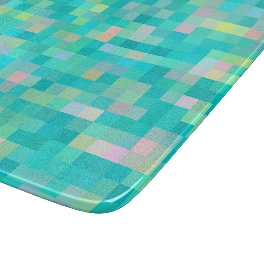 Pixel Art Multicolor Muster Schneidebrett (Ecke)