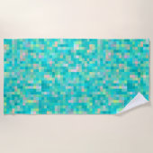 Pixel Art Multicolor Muster Strandtuch (Vorderseite)
