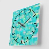 Pixel Art Multicolor Pattern Quadratische Wanduhr (Winkel)