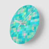 Pixel Art Multicolor Pattern Runde Wanduhr (Winkel)