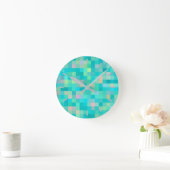 Pixel Art Multicolor Pattern Runde Wanduhr (Zuhause)