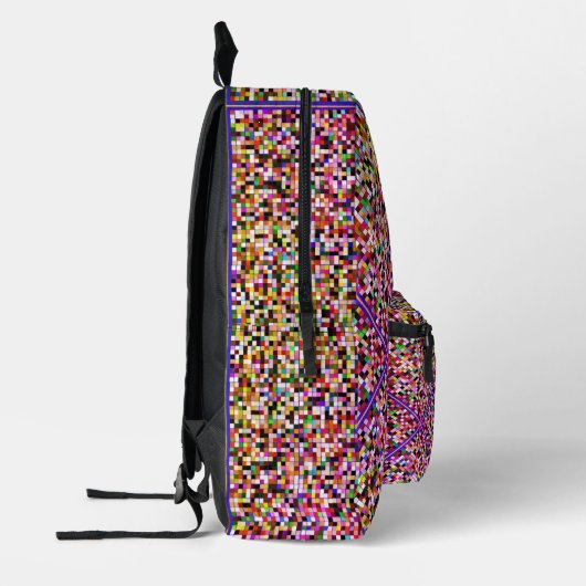 Pixel Art Multicolor Pink Bedruckter Rucksack (Links)