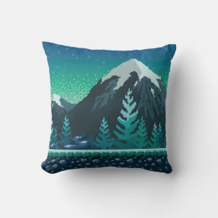 Pixel Art nahtloser Hintergrund. Ort mit Schnee Kissen