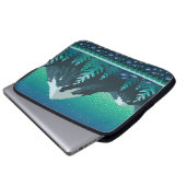 Pixel Art nahtloser Hintergrund. Ort mit Schnee Laptopschutzhülle (Vorne Knopf)