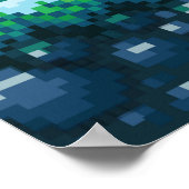 Pixel Art nahtloser Hintergrund. Ort mit Schnee Poster (Ecke)