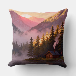 Pixel-Art-Natur-Landschaft Kissen