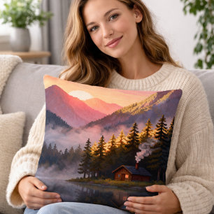 Pixel-Art-Natur-Landschaft Kissen