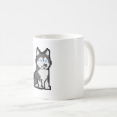 Pixel Art neugierige Husky-Tasse - Adorable Retro  Kaffeetasse (VorderseiteRechts)