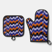 Pixel Art Oven Mitt & Pot Holder-Set Ofenhandschuh & Topflappen-Set (Vorderseite)