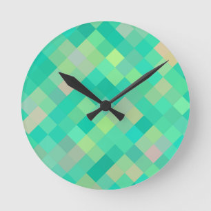 Pixel Art Pattern Runde Wanduhr