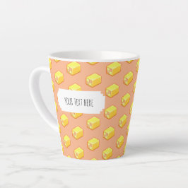 Pixel Art Pink & Yellow Battenberg Cake Muster Milchtasse
