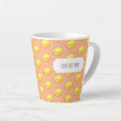 Pixel Art Pink & Yellow Battenberg Cake Muster Milchtasse (Rechte Ecke)