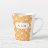 Pixel Art Pink & Yellow Battenberg Cake Muster Milchtasse (Rechts)