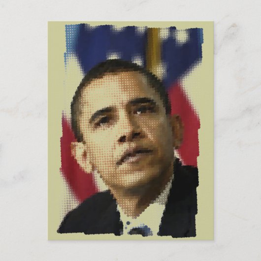 Pixel Art (Punkte), Barack Obama Postkarte (Vorderseite)