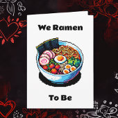 Pixel Art Ramen Noodles Pun Funny Valentine's Day Karte