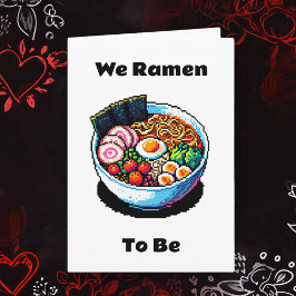 Pixel Art Ramen Noodles Pun Funny Valentine's Day Karte