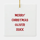 Pixel Art Reindeer in Schneehocht Keramikornament (Rückseite)