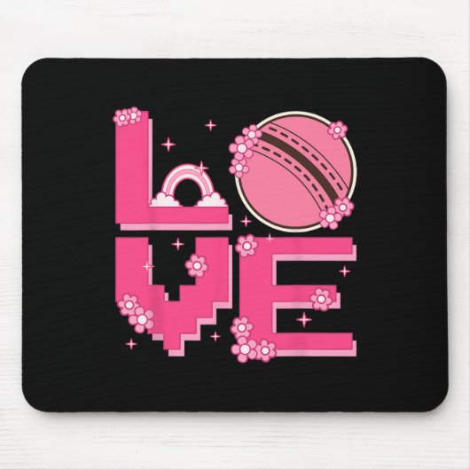 Pixel Art Retro 60s 70s Style Hippie Outfit Love C Mousepad (Vorne)