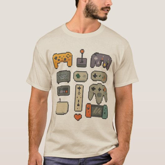Pixel Art – Retro & Modern Game Controllers (trans T-Shirt (Vorderseite)