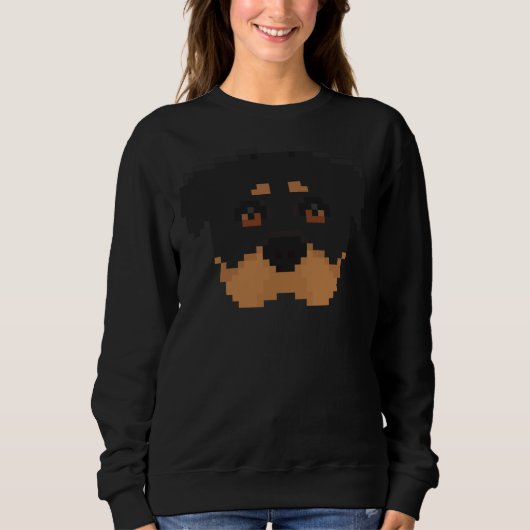 Pixel Art Rottweiler Sweatshirt (Vorderseite)