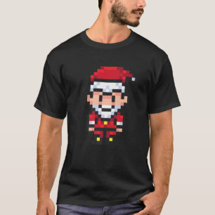 Pixel Art Santa Claus Frohe Weihnachten Weihnachts T-Shirt