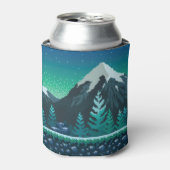 Pixel Art: Schneeberge Nacht. Dosenkühler (Kanne Vorderseite)