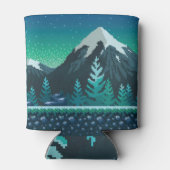 Pixel Art: Schneeberge Nacht. Dosenkühler (Rückseite)