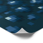 Pixel Art: Schneeberge Nacht. Poster (Ecke)