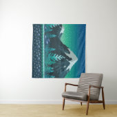 Pixel Art: Schneeberge Nacht. Wandteppich (Beispiel (Horizontal))