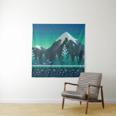 Pixel Art: Schneeberge Nacht. Wandteppich (Beispiel)