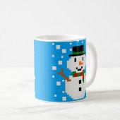 Pixel Art SCHNEEMANN Kaffeetasse (VorderseiteRechts)