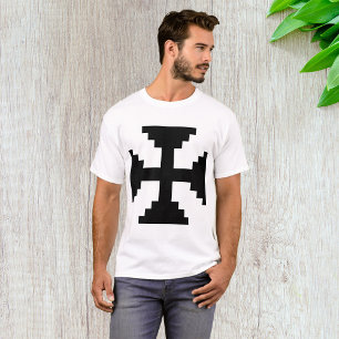 Pixel-Art Schwarz Kreuz Symbol  T-Shirt