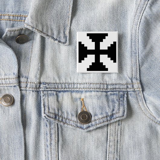 Pixel-Art Schwarzes Kreuz-Symbol  Button